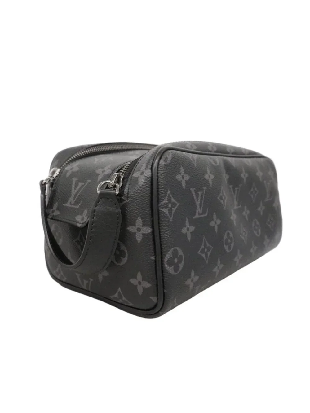 Louis Vuitton Handbag Monogram Eclipse Dopp Kit Black Gray